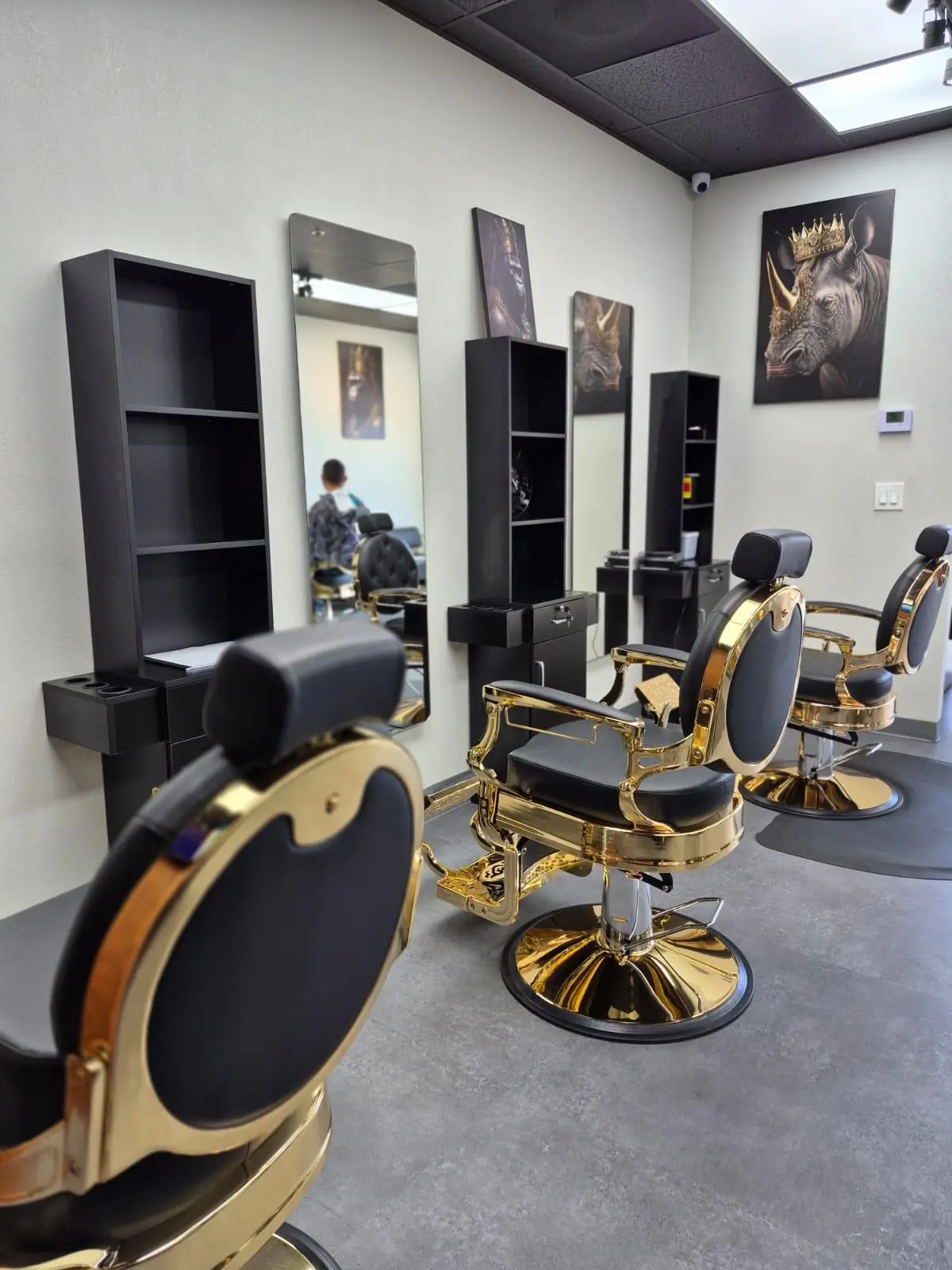 Barbershop area at Bliss & Blade
